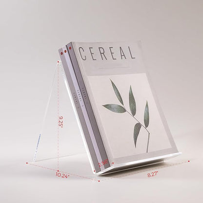 Acrylic Book Stand, Book Display Holder 8.5 x 11, Clear Acrylic Display Easel Transparent Display Stand Holder Tablet Holder for Album, CD, Magazine, Picture, Plate, Artworks, Phone, Tablet
