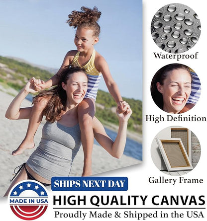 TreeDeal Custom Canvas Prints with Your Photos, Framed 16” x 24” Personalized Pictures Print, Customized Photo to Canvas Wall Art Ideal for Home Decor Gift Wrapping Pets Family Baby Wedding