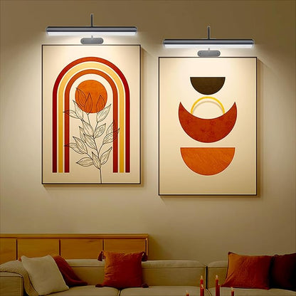 2Pack-Dimmable Picture Lights with Timer Controller for Wall Sconce Lamps,Art Painting Light for Home Office Gallery, 5000mAh Rechargeable Battery Operated Wall Light for Display Portrait Frame-Black