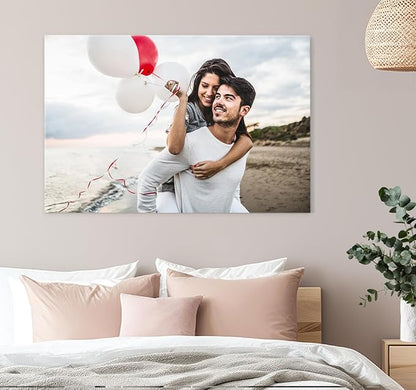 TreeDeal Custom Canvas Prints with Your Photos, Framed 48” x 32” Personalized Pictures Print, Customized Photo to Canvas Wall Art Ideal for Home Decor Gift Wrapping Pets Family Baby Wedding