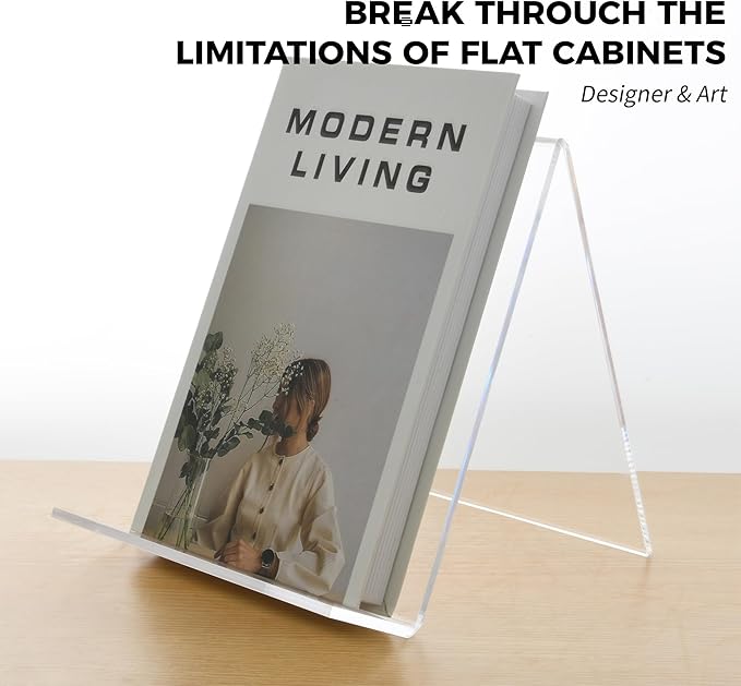Acrylic Book Stand, Book Display Holder 8.5 x 11, Clear Acrylic Display Easel Transparent Display Stand Holder Tablet Holder for Album, CD, Magazine, Picture, Plate, Artworks, Phone, (2-PACK)