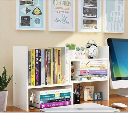 Sorfity Expandable Wood Desktop Bookshelf Desktop Organizer Office Storage Rack Wood Display Shelf - Free Style Display True Natural Stand Shelf Rack Assemble