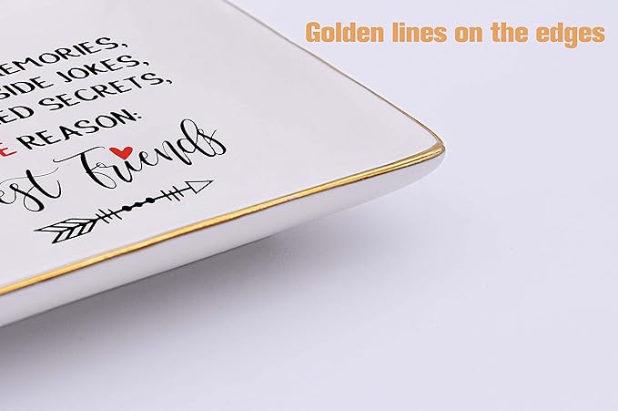 Women Best Friends Present-Friendship Memories Long Distance Gift,Mother's Day Wedding Graduation Christmas Birthday Presents-Female Jewelry Tray,Trinket Holder,Ring Dish