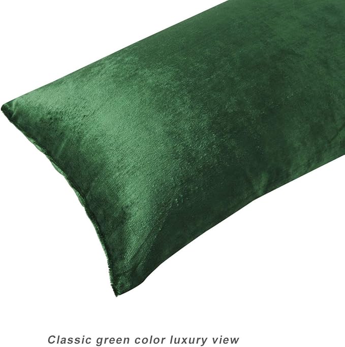 GIGIZAZA Decorative Small Lumbar Pillow Covers, Set of 2 Cushion Covers Velvet Forest Green Pillows,Sofa Throw 12 X 20 Pillow Covers