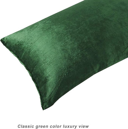 GIGIZAZA Decorative Small Lumbar Pillow Covers, Set of 2 Cushion Covers Velvet Forest Green Pillows,Sofa Throw 12 X 20 Pillow Covers