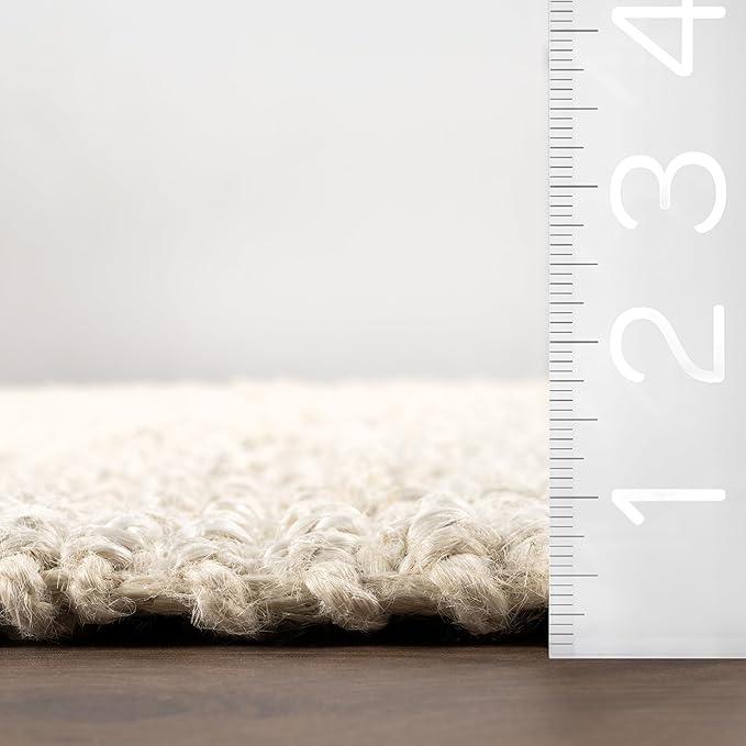 Nuloom Daniela Off-White, 2'6" x 6', Handmade, Jute, Tassel, Soft and Textured, High Traffic, Stain Resistant, Easy Clean, Durable Runner for Bedroom, Living Room, Dining Space, Foyer, Entryway