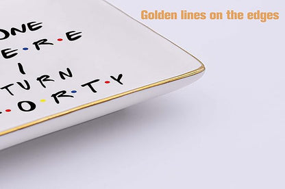 Topthink The One Where I Turn Forty - 40th Birthday Gift for Sister,Best Friend,Boss,Wife,Daughter,Co-workers,Nurse -Friends TV Show Ceramic Jewelry Holder Ring Dish Trinket Tray,40 Years Old-Turning