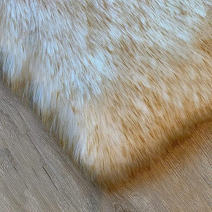 LAMBZY High Pile Super Soft Faux Sheepskin Rug (White/Brown, 2'x3')