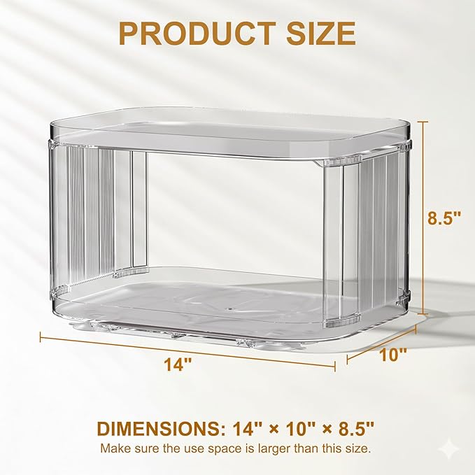 Lazy Susan Organizer for Refrigerator (2 Pack)