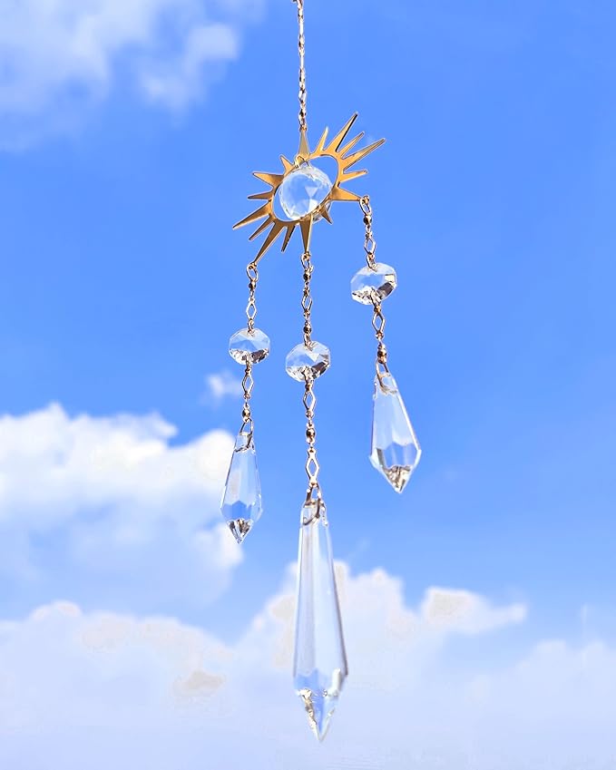 Hanging Crystal Suncatchers for Indoor Windows Prism Sun Light Catchers Celestial Rainbow Maker