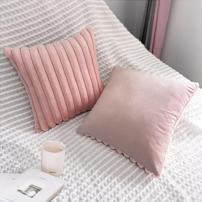 2 Pack 26x26 Pillow Cover Velvet Pillow Covers, Faux Fur Square Throw Pillow Covers for Living Room Decorations Throw Pillow Case, Throw Pillow Cover Cushion Cover for Home Sofa Bedroom Car, Pink