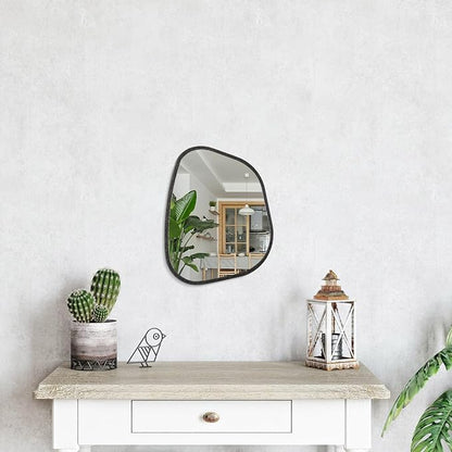 Irregular Asymmetrical Mirror Wall Mounted, Unique Vanity Mirror, Shaped Dressing Mirror Decorative for Living Room, Bathroom, Bedroom, Entryway Wall Decor 14"x10"