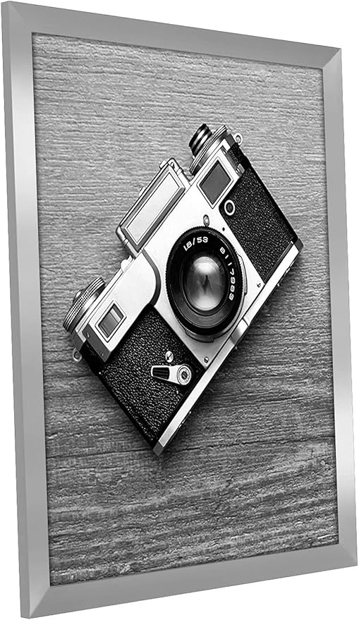 Americanflat 16x20 Picture Frame with Polished Plexiglass - Silver Photo Frame - Wide Picture Frames Made of Engineered Wood for Vertical or Horizontal Wall Display - Epic Collection - Silver