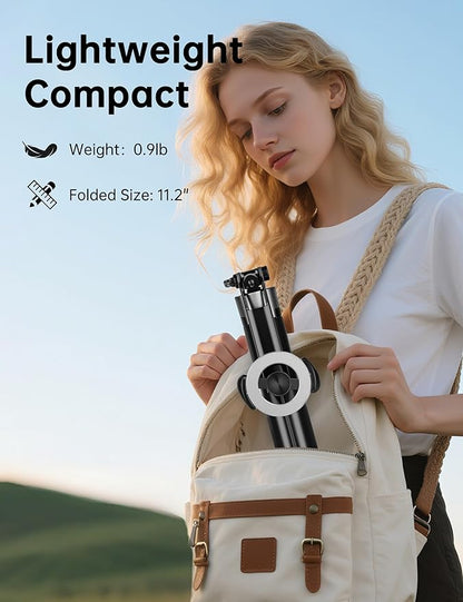 70" Magnetic Phone Tripod, Selfie Stick Tripod for iPhone Magsafe with Rechargeable Remote & 2 in 1 Magnetic Holder, Portable Cellphone Stand for Recording Travel, Compatible with iPhone and Android