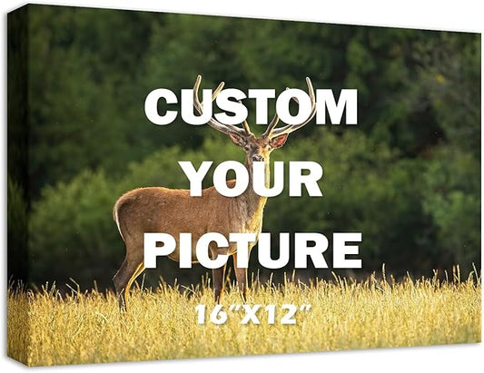 YYYYHPP Canvas Prints with Your Photos, Personalized Photo to Canvas Wall Art,Canvas Printing for Wedding, Family, Baby, Pets, Home Office Decor, Wrapped Frame 16"x12"