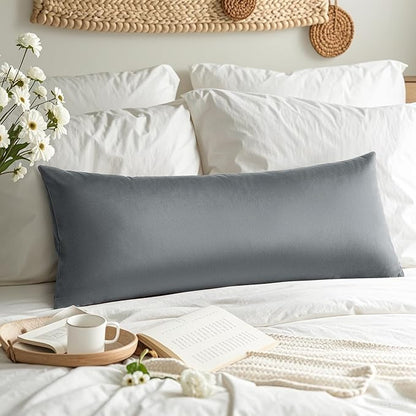 Artscope Luxury Velvet Lumbar Pillow Cover Super Soft Decorative Rectangle Pillowcases Soft Solid Cushion Cases for Couch Sofa Bedroom Car Decor 14x36 Inch Graphite Grey