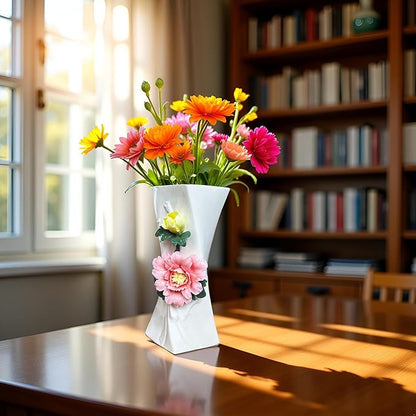 MTME Porcelain vase with Flowers, Memorabilia, Wedding Gifts, Aesthetic Sculpture Home décor (Pink)