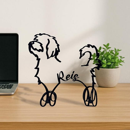 Personalized Havanese Dog Minimalist Sculpture, Custom Dogs Name Metal Desk Decor, Decorative Home Aesthetic Table Sign Gifts for Officer, Friends, Animal Lover, Kids, Mom, Dad