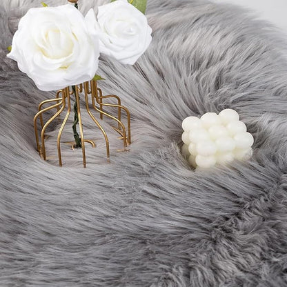 Faux Fur Rug Runner 2x6 ft Gery - Machine Washable Super Soft Plush Shaggy Fluffy Area Carpet,Sheepskin Rug Fuzzy Floor Mat for Bedroom, Sofa,Living Room, Bedside, Nursery & Kids Room