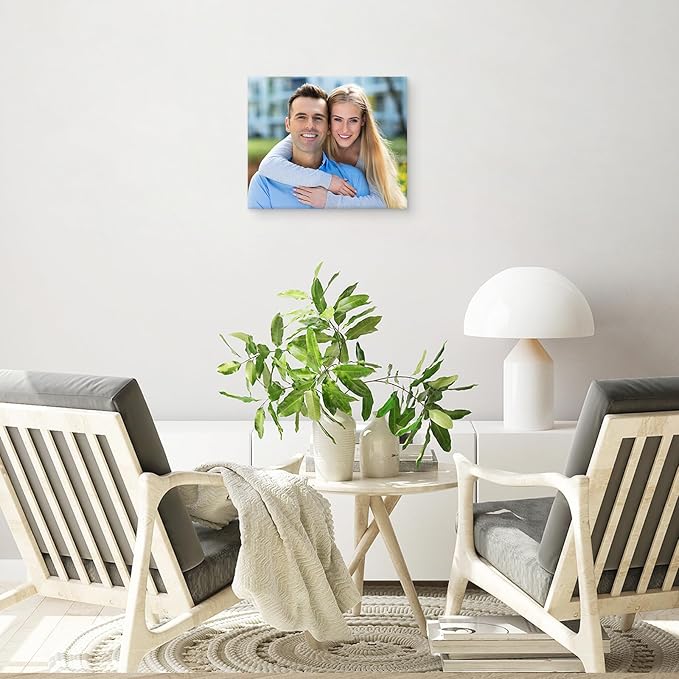 YYYYHPP Canvas Prints with Your Photos, Personalized Photo to Canvas Wall Art,Canvas Printing for Wedding, Family, Baby, Pets, Home Office Decor, Wrapped Frame 12"x10"
