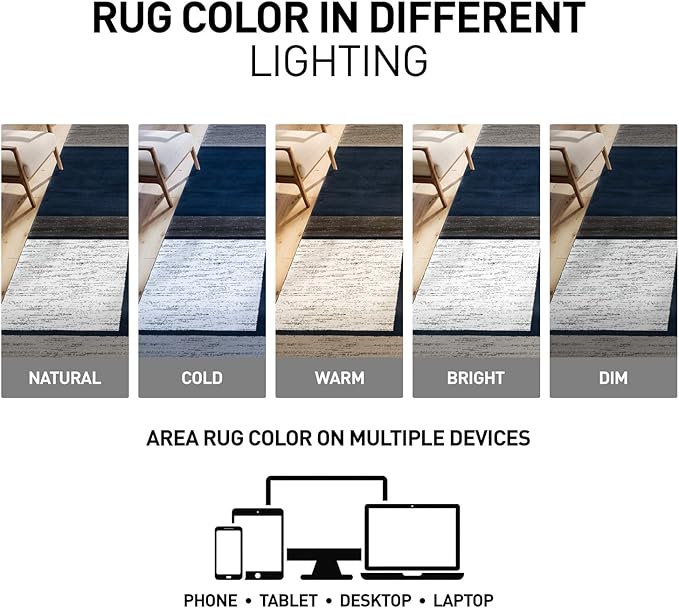 Rugshop Modern Geometric Boxes Navy Area Rug, Fade-Resistant Carpet for Bedroom, Office, or Entryway, 3'3" x 5'