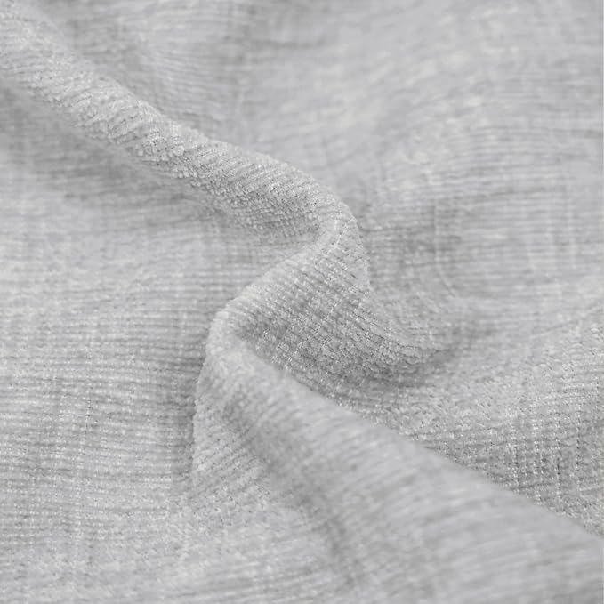 CaliTime Throw Pillow Covers Decorative 26 X 26 Inches Pack of 2 Cotton Thread Stitching Edges Solid Dyed Soft Chenille Cushion Cases for Couch Sofa Bed Living Room Farmhouse Moonbeam Gray