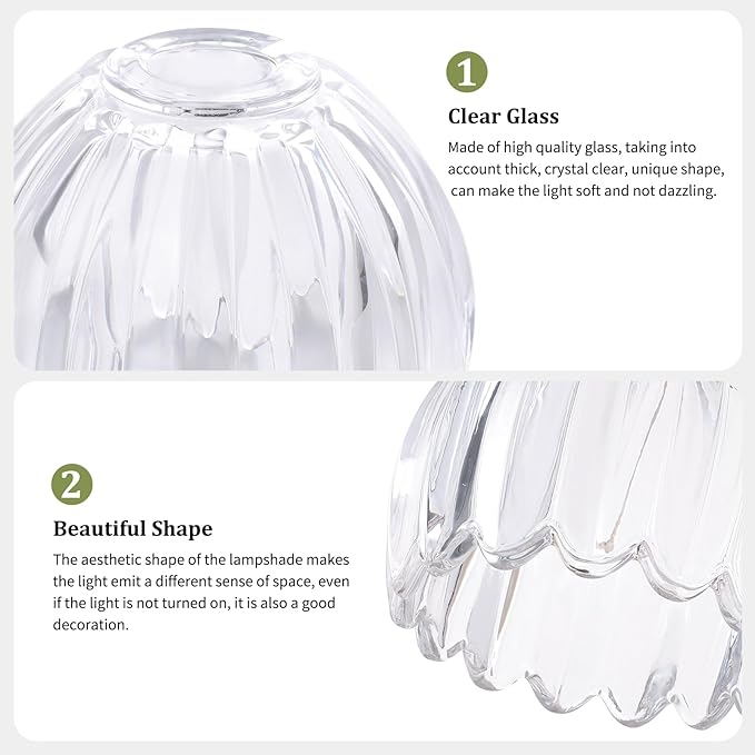Tulip Storage Container, Jewelry Catchall Bowl, Ring Holder Jewlery Tray Trinket Dish, 5" Dia. * 4.25" H, Clear Glass, Thick and Exquisite, 2 Pack