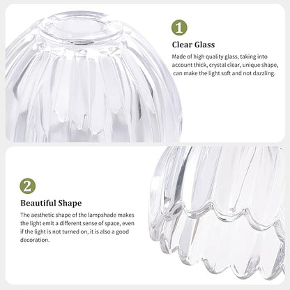 Tulip Storage Container, Jewelry Catchall Bowl, Ring Holder Jewlery Tray Trinket Dish, 5" Dia. * 4.25" H, Clear Glass, Thick and Exquisite, 2 Pack