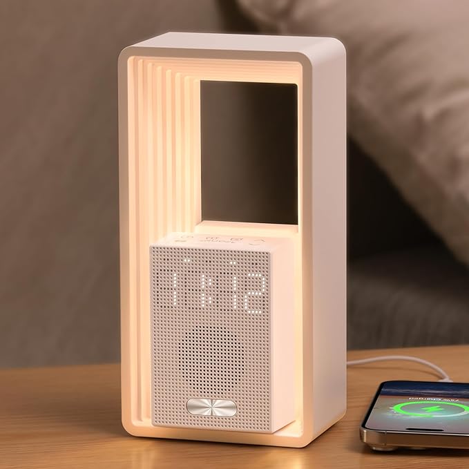 WILIT Digital Alarm Clock Sunrise, White Noise Sound Machine with Nightlight, 9 Sleep Aid Sounds Wake up Light for Heavy Sleepers, Dimmable Display, Snooze, USB Charging Port,Gifts for Women,Men,Teens