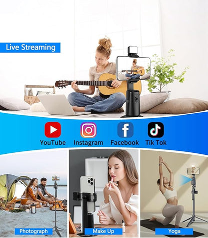 Auto Face Tracking Tripod 360° Rotation, 67" Tripod for iPhone Selfie Stick,Phone Tripod Stand Holder with Remote Gesture Control,No App, for Live Video Tiktok Live Vlog Streaming Video