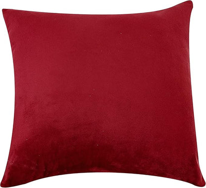 NiNi ALL Decorative Throw Pillow Covers Velvet 28x28 Inch Pack of 2 Burgundy Red Cushion Covers Soft for Couch Sofa Bedroom Living Room Outdoor