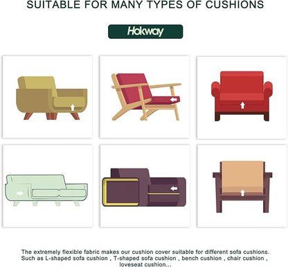 Hokway Stretch Couch Cushion Slipcovers Large Reversible Protector Slipcovers Sofa Cushion Protector Covers(Medium, Frenchblue)