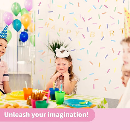 300 Pieces Confetti Wall Decals Removable Peel and Stick Sprinkle Wall Stickers Wallpaper for Kids Girls Room