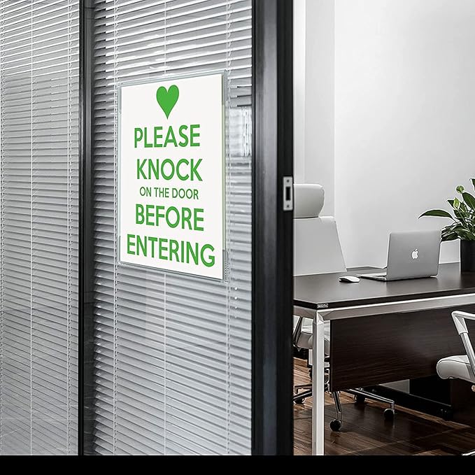 Dingelex 24 Pack Acrylic Wall Mount Horizontal Sign Holder 8.5x11,Clear Door Sign Holder Hanging Plastic Document Holder,Acrylic Wall Frame Plastic Wall Holders for Paper,No Drilling, Landscape