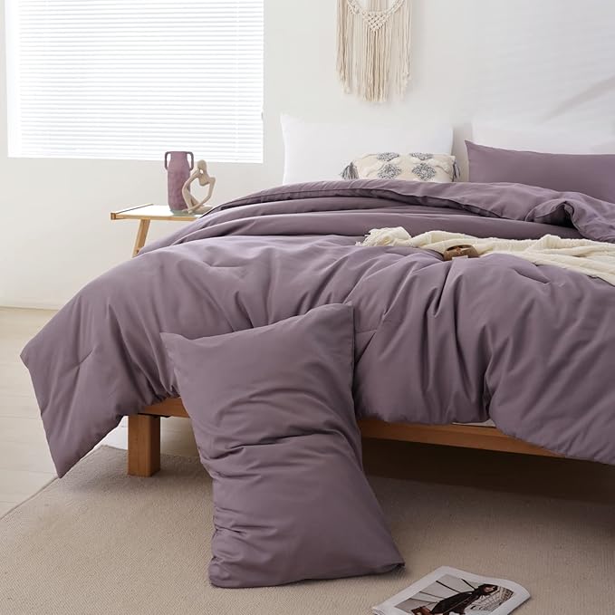 ROSGONIA Dusty Purple Twin/Twin XL Comforter Set for Boys Girls, 1 Comforter & 1 Pillowcase, Lightweight Kids Comforter Sets All Season Dorm Bedding