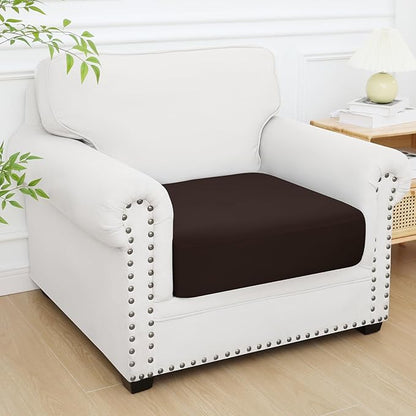 Smiry Printed Couch Cushion Covers, Stretch Soft Couch Covers for Sofa, Washable Non-Slip Sofa Slipcover Furniture Protector for Indoor and Outdoor (1 Pack, Chocolate)