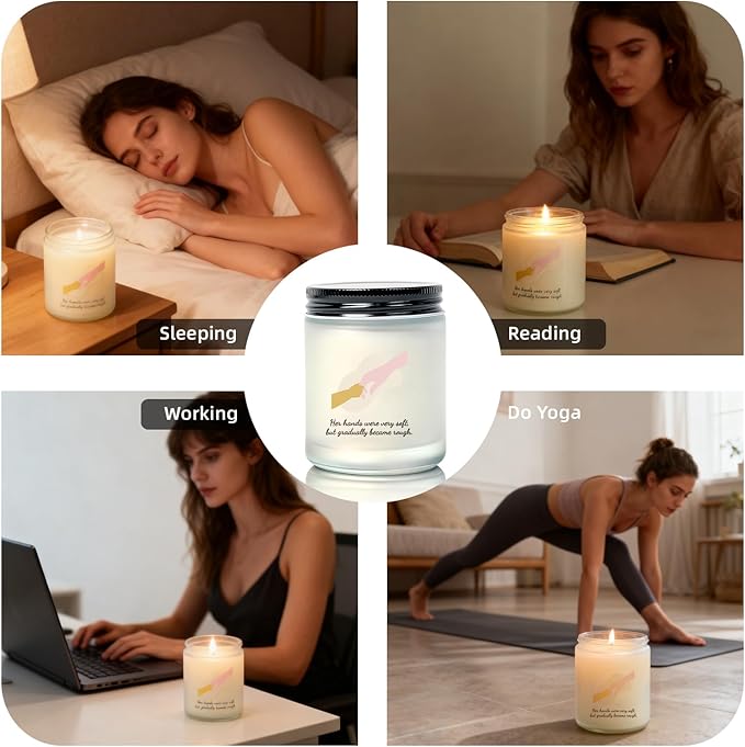 Vanilla Scented Aromatherapy Candle - Natural Soy Wax Candle Gift for Mom, Long-Lasting Burning & Smoke-Free, Perfect Mother’s Day/Birthday/Christmas Gift to Help Mom Relax at Home