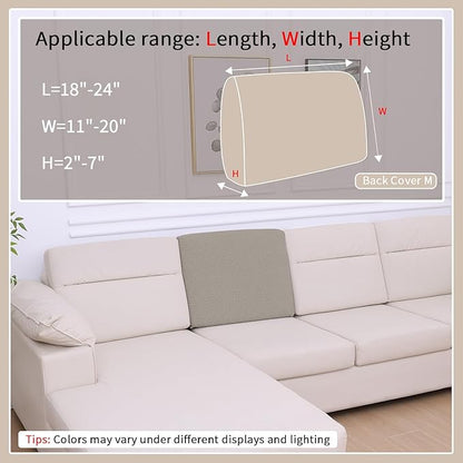 hyha Waterproof Couch Cushion Covers, Waterproof Sectional Couch Covers for Cushion Sofa for Pets, Stretch Sofa Slipcover Washable with Elastic Bottom(Back Cover M, Taupe)