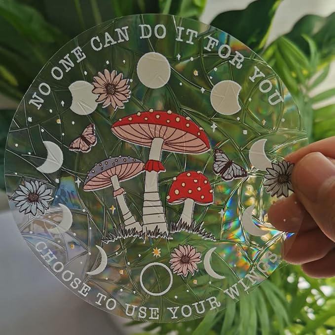 Olicard Suncatcher Sticker Indoor Rainbow Prism Film for Bedroom Decoration, Anti-Collision Window Decals for Bird Strikes, Sun Catchers, Window Rainbow Maker for Home Decor