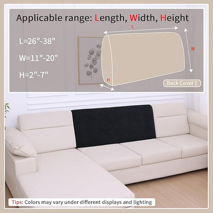 hyha Waterproof Couch Cushion Covers, Waterproof Sectional Couch Covers for Cushion Sofa for Pets, Stretch Sofa Slipcover Washable with Elastic Bottom(Back Cover L, Black)