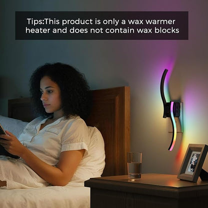 L LOHAS LED Night Light, Night Lights Plug into Wall, Modern Nightlight with Dusk to Dawn Sensor, 3000K & RBG Dimmable Wave Plug in Night Light, for Bedroom Bathroom Hallway