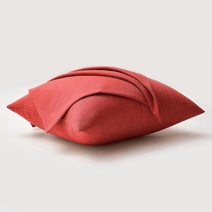 MIULEE Pack of 2 Decorative Linen Burlap Pillow Covers Farmhouse Accent Pillowcases for Sofa Car Couch Bedroom Living Room Decor 20x20 Inch Christmas Red
