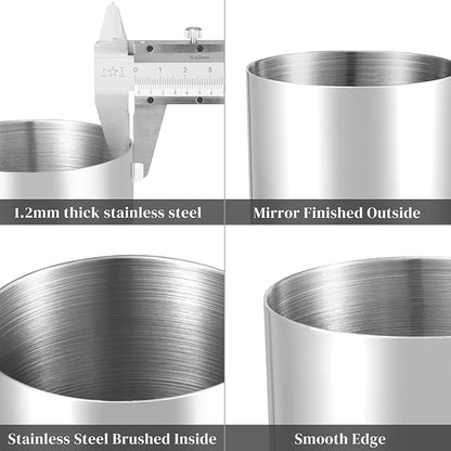 Silver Pencil Holder for Desk,304 Stainless Steel Desktop Pen Holder,Pencil Holder,Pencil Cup,Pencil Pot, Makeup Brush Holder,Stationery Organizer