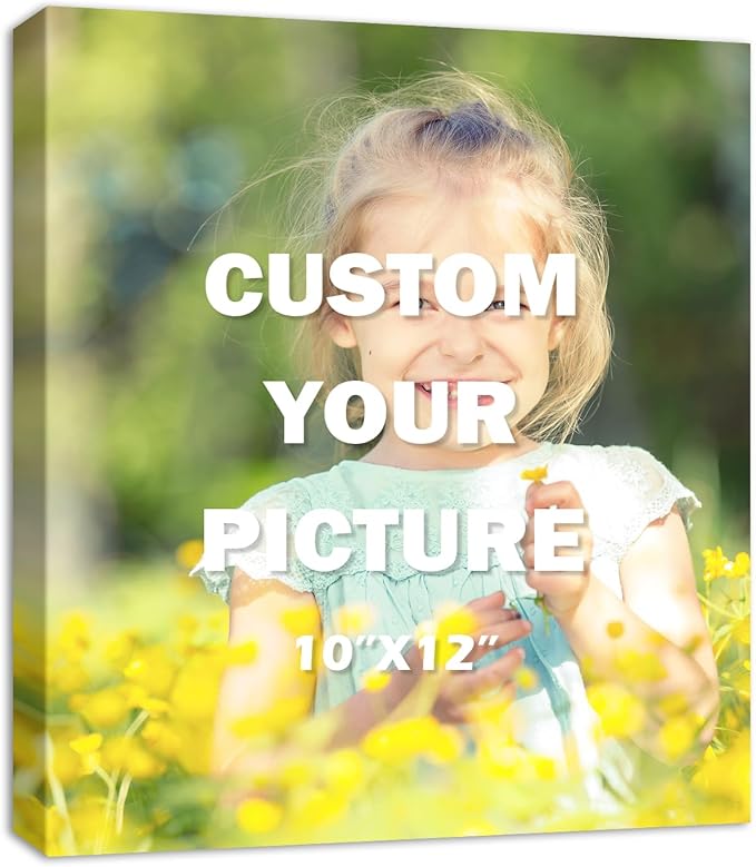 YYYYHPP Canvas Prints with Your Photos, Personalized Photo to Canvas Wall Art,Canvas Printing for Wedding, Family, Baby, Pets, Home Office Decor, Wrapped Frame 10"x12"