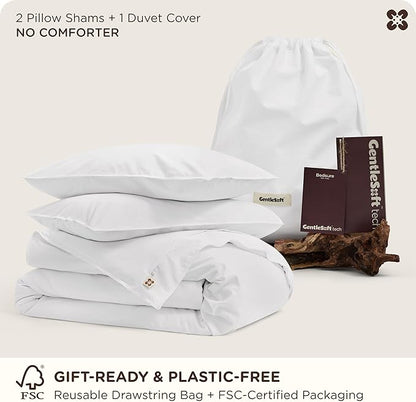 Bedsure Cotton Duvet Cover King - Luxury Slub Weave 100% Cotton Duvet Cover with a Linen Like Textured, Easy Change Durable Bedding, Bright White, 104" x 90"