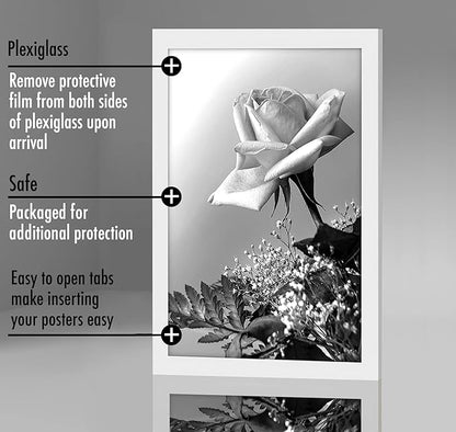 Americanflat 12x18 Poster Frame with Polished Plexiglass - White Picture Frame - Wide Photo Frames Made of Engineered Wood for Vertical or Horizontal Wall Display - Epic Collection - White