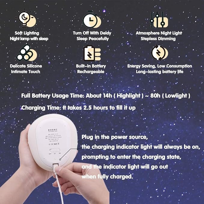 MUID Original Authentic Slug Night Light, Nursery Squishy Lamp, Silicone Light for Classroom, Cute Animal Bedside Lamp for Baby Kids Teens, Soft Light for Bedroom Breastfeeding.