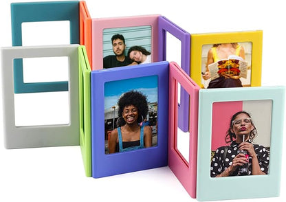 Magnetic Photo Frames for Instax Mini 2.5“x3.5” – 10-Pack Colorful Polaroid Frames, Strong Refrigerator Magnets for Fridge, Locker & Dorm Decor