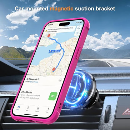 Compatible with iPhone 12 Case & iPhone 12 Pro Case with Invisible Magnetic O-Ring Stand Translucent Phone Cases 6.1" [Compatible with Mag-Safe][Great Grip Feeling], Rose