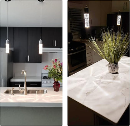 OKELI Modern Pendant Light, LED Bubble Crystal Kitchen Island Lights Fixtures,Chrome Mini Single Island Lights Pendant Lighting for Kitchen Island,Bar,6W,6000K,ETL